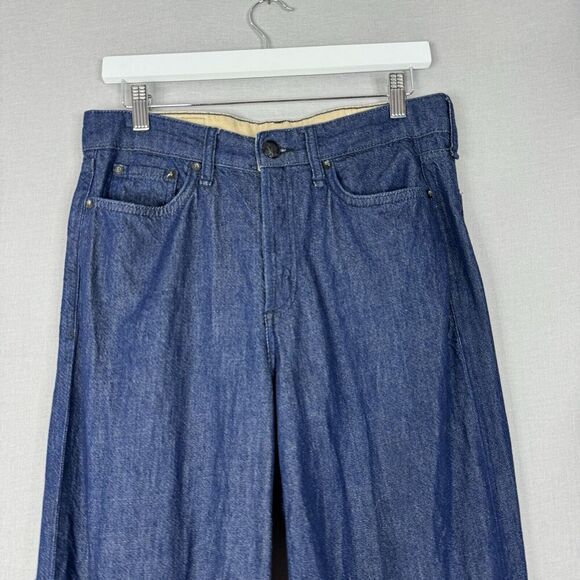 Rag & Bone Womens Jeans 27 Blue Logan Mid-Rise Wide Button Fly Denim Trouser - Picture 2 of 14